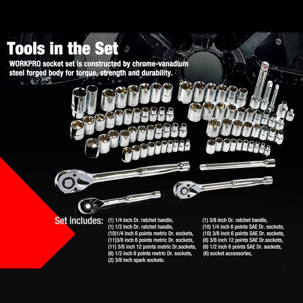 WORKPRO 408-Piece Mechanics Tool Set